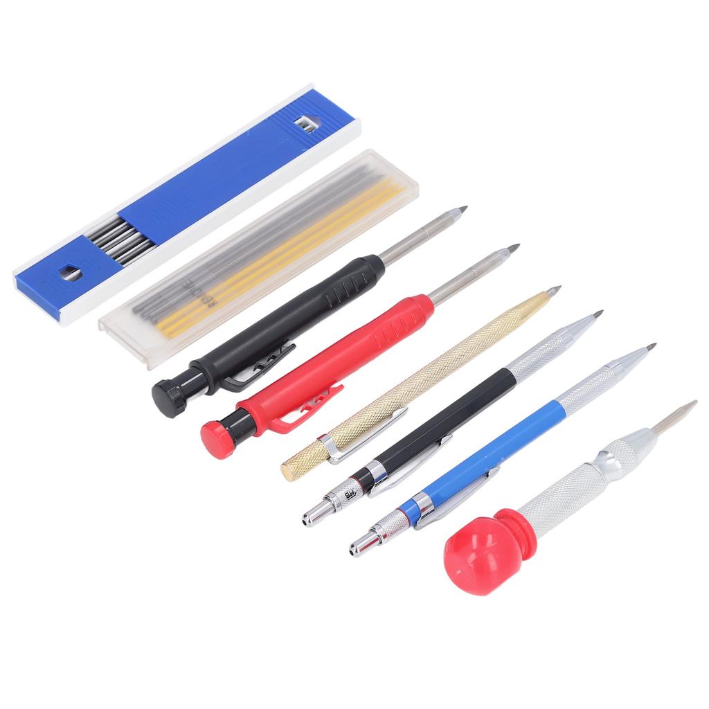 Carpenter Scriber Marking Kit Solid Mechanical Pencil with Refill Center Punch Carbide Marker