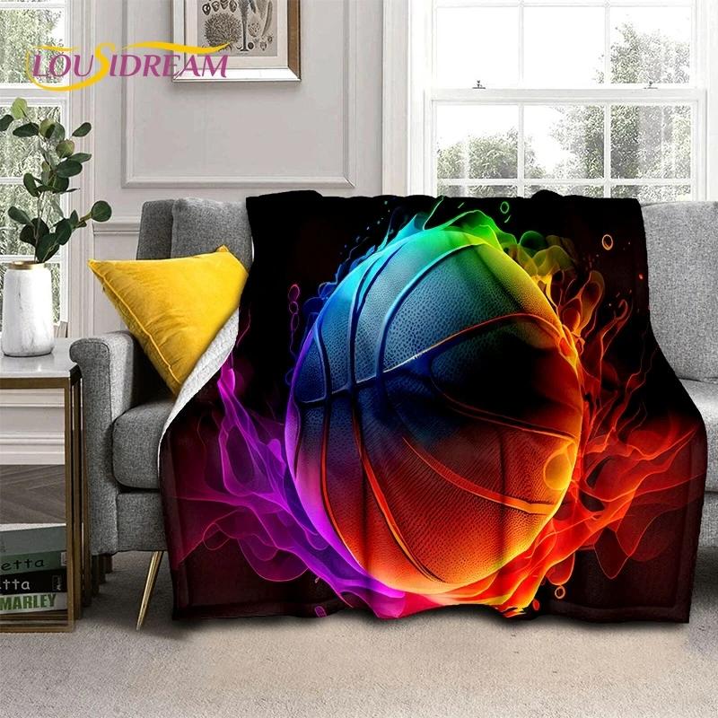 Lastest Basketball Court Frame Soft Blankets,Keep Warm Throw Blanket Comfortable Blanket for Picnic Beds Sofa Home Bedroom gift