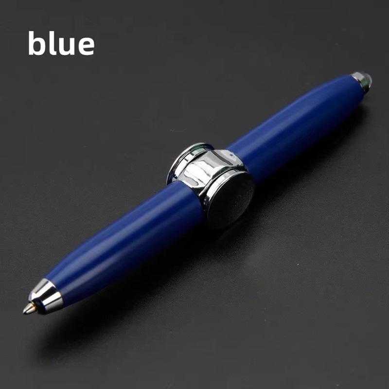 Multifunctional Decompression Finger Rotate Luminous Gyro Pens Toy Fidgets Spinner LED Light Ballpoint Pen Metal Gyro Pen Gift