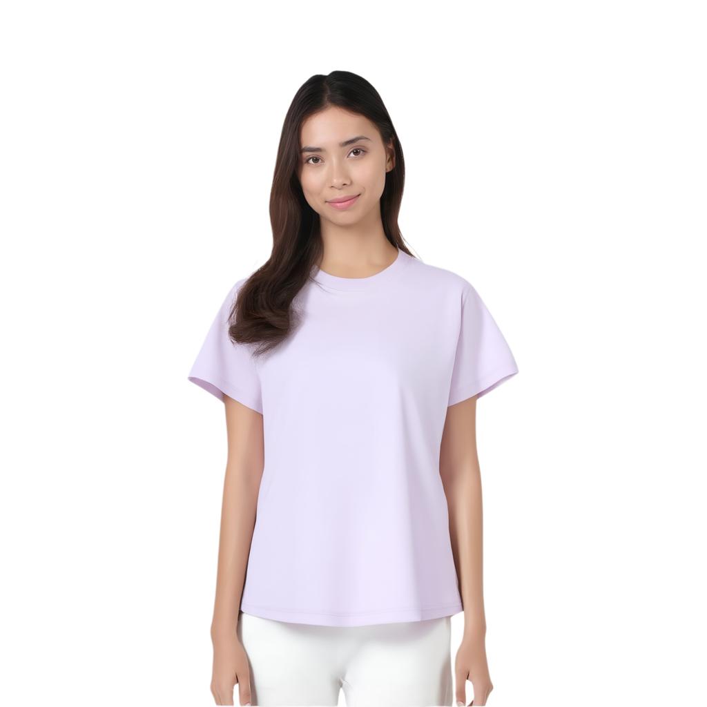 Li Ning Fitness Series Solid Color Ribbed Sports T-Shirt Women tops Silk-Purple ATST578-2
