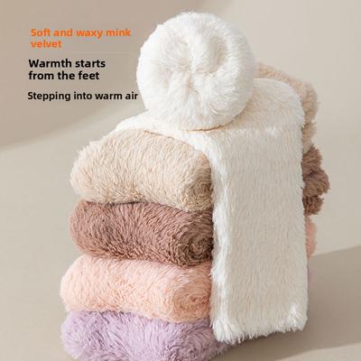 Water Beaver Fur Baby Bathrobe Socks - Loose Fit with Additional Filling and Thickening for Winter Home Sleeping Socks