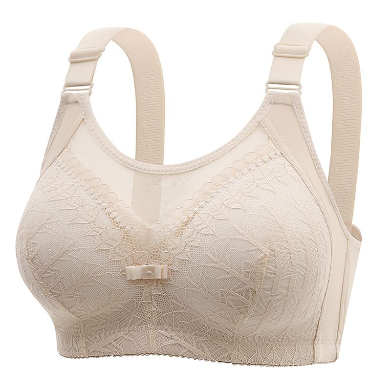 Large Size Thin Section of Anti-sagging Non-steel Ring Bra Lifting Breast Gathering Anti-glare Bra Back Underwear