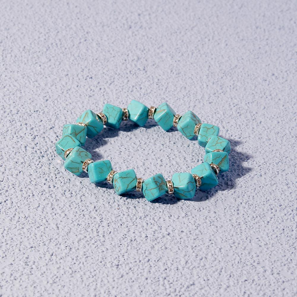 Personalized Ethnic Style Turquoise Bracelet with Butterfly Heart Number Patterns Exquisite Quality Diamond Gold Plated Bead
