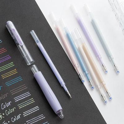6Colors/Set Press Type Colored Gel Pen Acrylic Painting Students Diary Marking Colored Neutral Pen Drawing Colored Pen