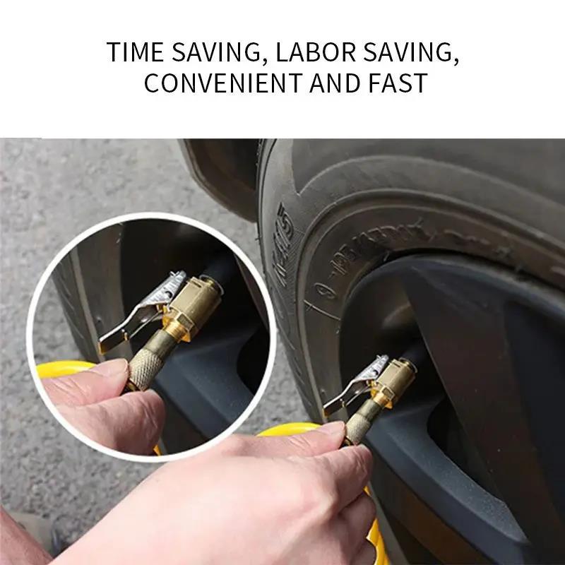 1/2/4pcs Car Tire Air Chuck Inflator Pump Valve Connector Clip-on Adapter Car Brass 6mm 8mm Tyre Wheel Valve For Inflatable Pump Valve Stems 1