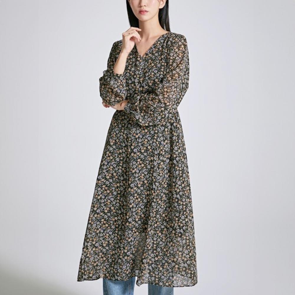 

Длинное платье Spao Flower с V-образным вырезом Spowb49w03 T Beige/90