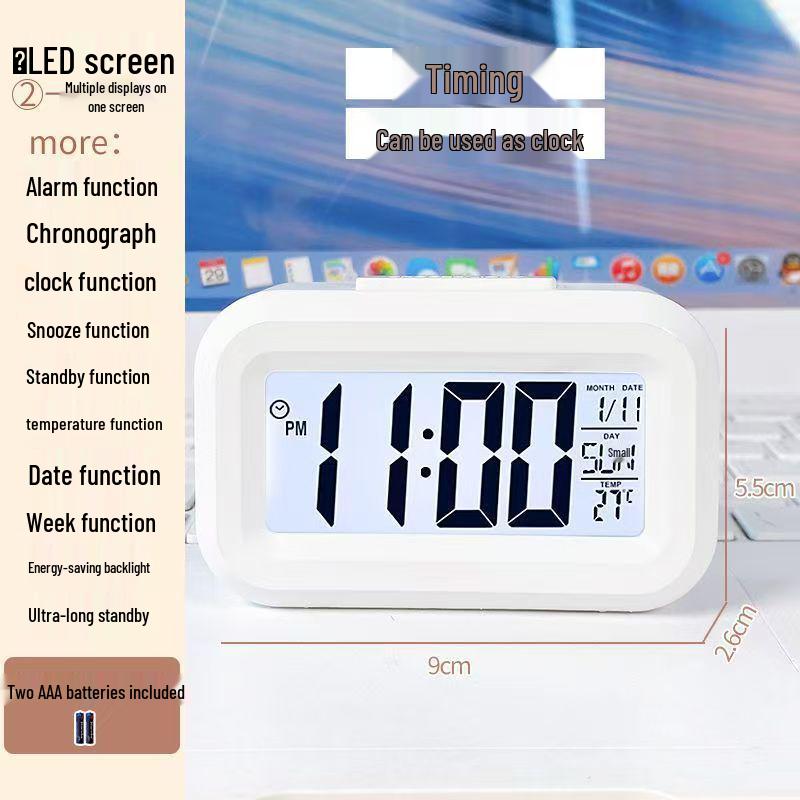 Smart Multi-functional Desktop Alarm Clock with Mute Mode and Long Battery Life