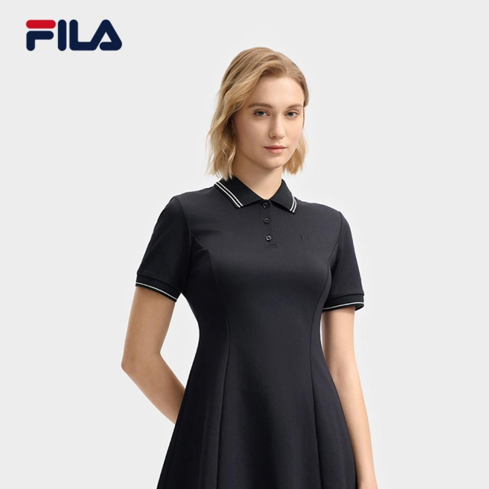 New FILA WHITE Short Sleeved Dress Women's Legend Blue F11W523310F-NV