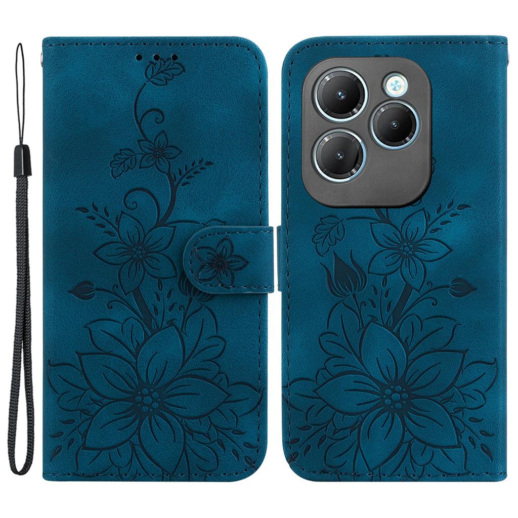 For Infinix Hot 40/40 Pro Case Card Slots PU Leather Wallet Phone Cover Flower Imprinted