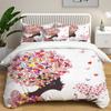 Cartoon Girly Butterfly Duvet Cover Lovely Pink Flower Fairy with Wings Romantic for Children Women Gifts for Bedroom Decoration