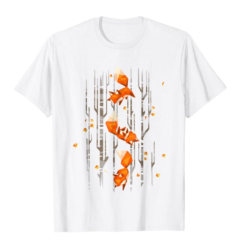 Shirt.Woot Fox Fall T-Shirt T Shirt Retro High Street Cotton Mens Tops T Shirt CartoonKawaii Men Clothing