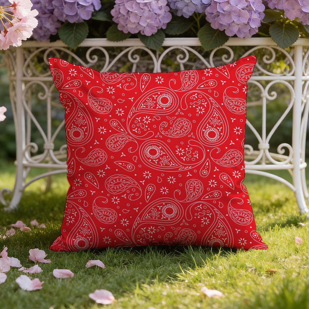 Paisley Bandana Pattern Cushion Cover Home & Car Dual-Scene Pillow Cover: Reversible for Premium Comfort