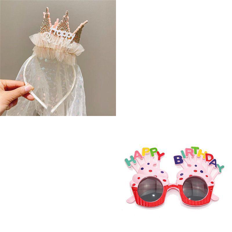 Kids' Princess Lace Crown Veil Party Hat - Fairy Birthday Photo Prop