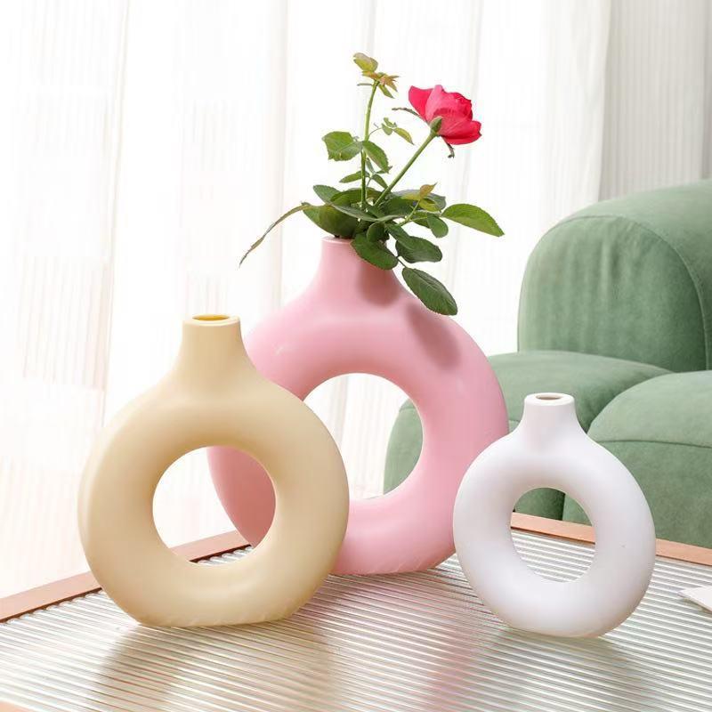 Nordisk Kreativmunkformad Plastblomkruka för Heminredning och Matsalsbord
