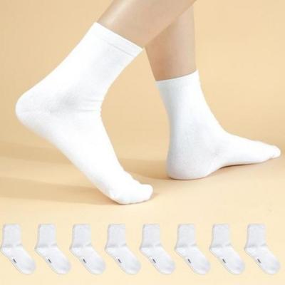 Chacks Women's Premium Front Toe Reinforced Mid-Calf Socks[6~8(US) 3.5~5.5(UK)37~39(EU)] 8-Pair Set