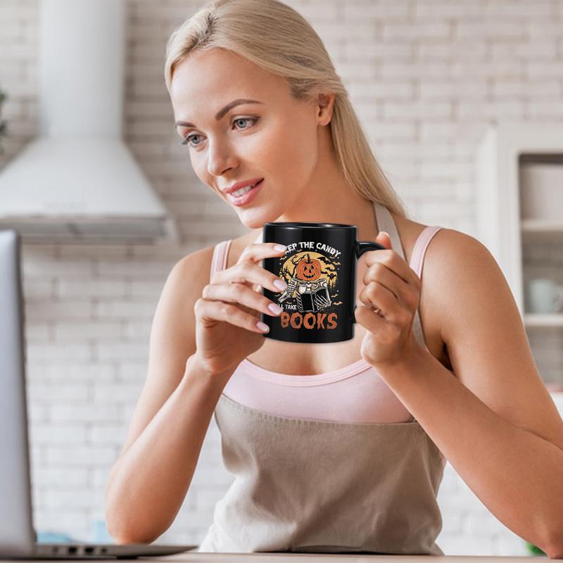 Halloween Ceramic Coffee Cup 400ml Ghost Decoration Cup Medium Capacity Spooky Tea Cup Suitable for Milk Tea and Coffee