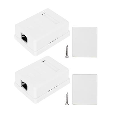 2pcs Desktop Information Junction Box RJ45‑8P8C CAT6 Single Port Shielded Networks Wiring Surface Mounted