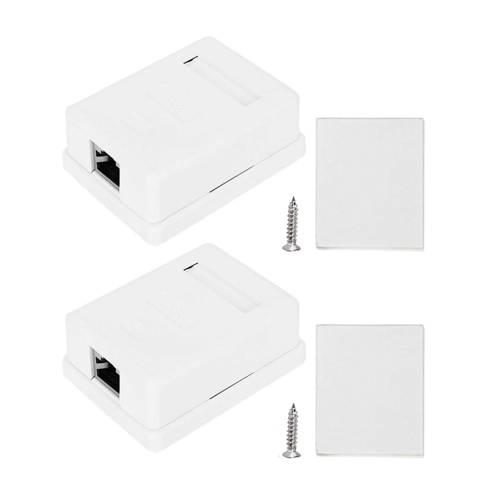 

2pcs Desktop Information Junction Box RJ458P8C CAT6 Single Port Shielded Networks Wiring Surface