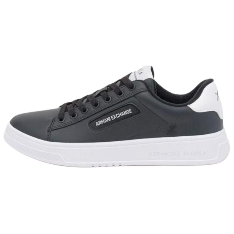 Armani Exchange Side Logo Round Toe Lace-Up Low-Top Sneakers Men sneakers Black XUX203XV805T037