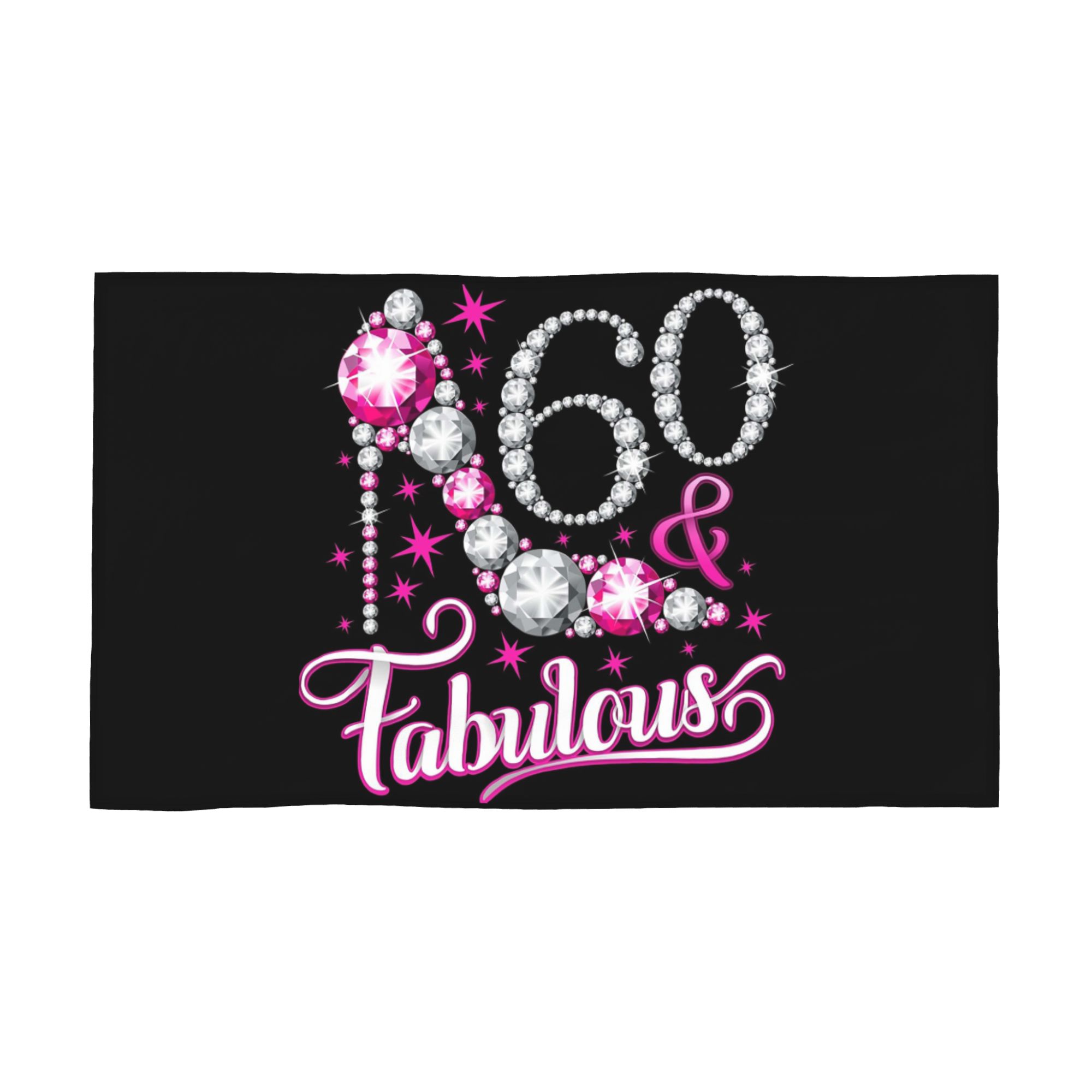 

60th Birthday design. 60 and Fabulous lady s Soft Face Towel Quick Dry Pool Bath Cotton Towels Absorbent W30*H60(CM)