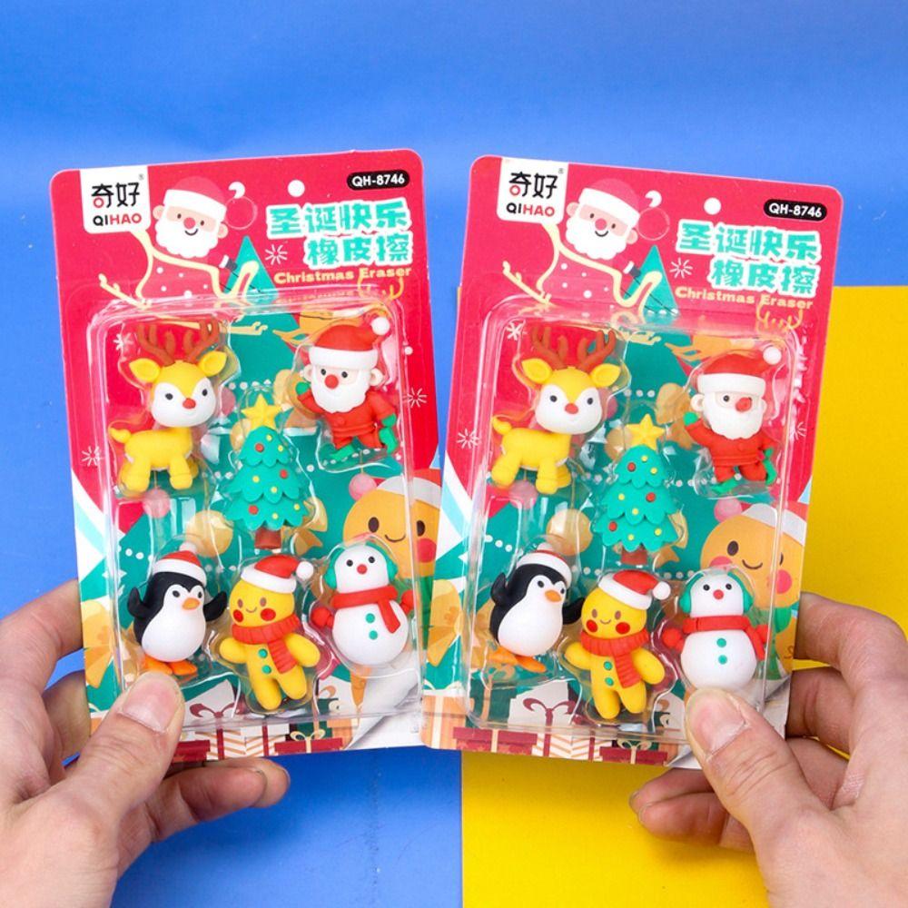Cute Christmas Assembled Eraser Creative Christmas Gift Stationery Christmas Decoration Student