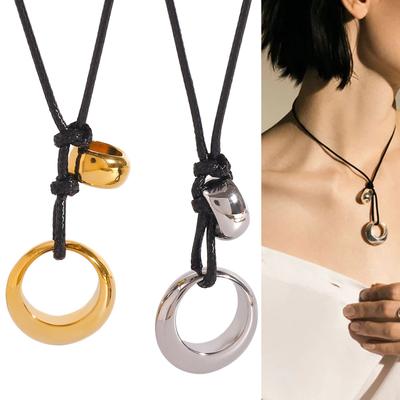 Elegant Hollow Circle Necklace Accessory Symbolizing Love And Commitment For Fashionable Women