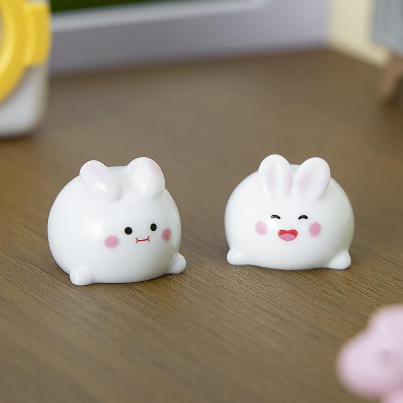 6Pcs Animation Cute Sphere Animal Micro Landscape Desktop Decoration Decorations Plump Bunny Rice Dumpling Diy Accessories