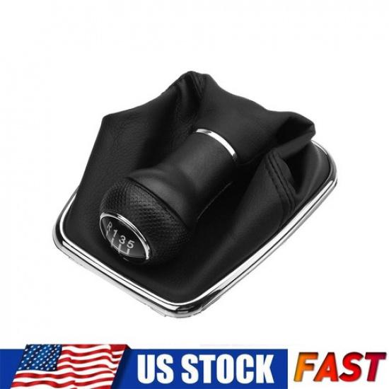 Manual 5-Speed Gear Shift Knob Lever Gaitor Boot For Volkswagen Jetta Golf