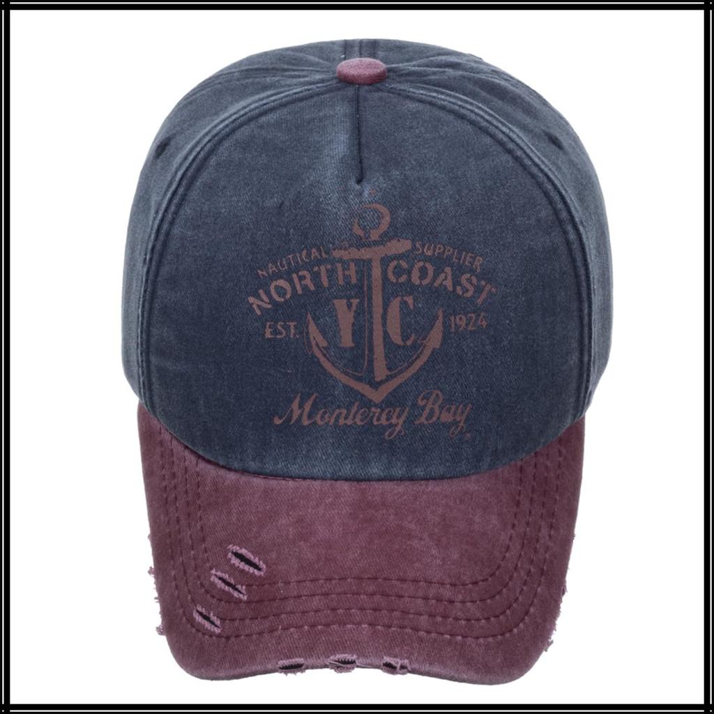 White Fang Casual Outdoor and CZA031 Cap, Contrast, Fashion, Hat, Men's Women's, (Navy)