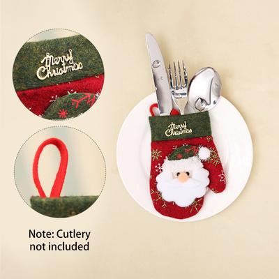 Mini Christmas Cutlery Tableware Holders With Hanging Rope Mini Silverware Holders Candy Covers