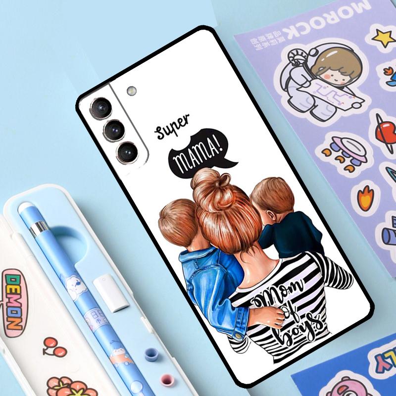 Fashion Super Mom Case For Samsung Galaxy S23 S22 S21 Ultra S20 FE S9 S10 Note 10 Plus Note 20 Ultra Full Cover