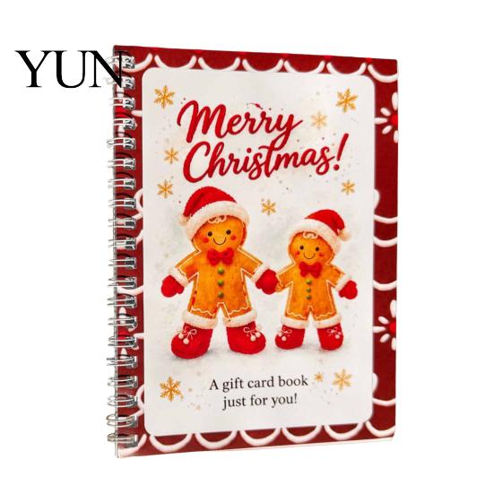 Libro de Recuerdos Creativo para Fiestas, Libro de Tarjetas de Regalo de Navidad, 7" x 5", Encuadernado en Espiral, Folleto de Felicitaciones Personalizado Merry DIY, Álbum, para Suministros de Fiesta de Navidad