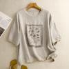 2026 Summer Women's Korean Style Printed Round Neck Loose Slimming T-Shirt