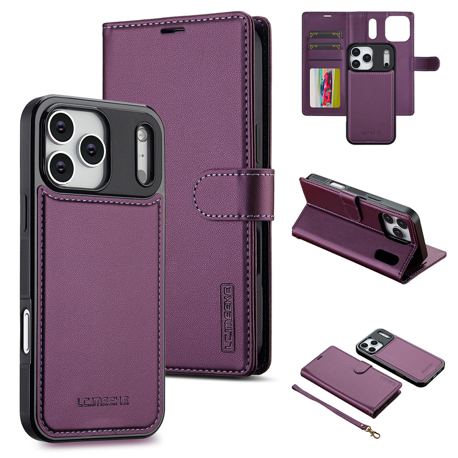 

LC.IMEEKE L2 Series for iPhone 17 Pro Max Case PU Leather Wallet Detachable Magnetic Phone Cover