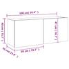 Wall Mounted TV Cabinet with RGB LED Lights Concrete Grey 100 x 35 x 41 cm