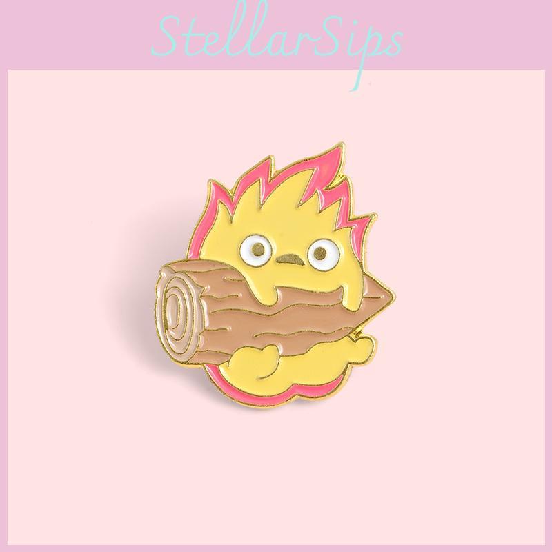 Creative Cartoon Flame Shaped Brooch Alloy Pin Adorable Unique Fashion Accessory For Men And Women