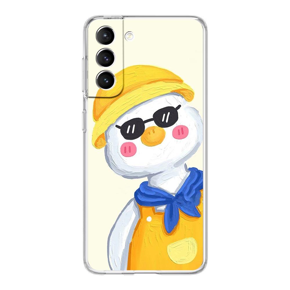 Phone Case For Samsung Galaxy S24 Plus S23 S22 S21 S20 FE Ultra 5G S10 S10E S9 Soft Clear Silicone Cover Cartoon Duck Goose Game