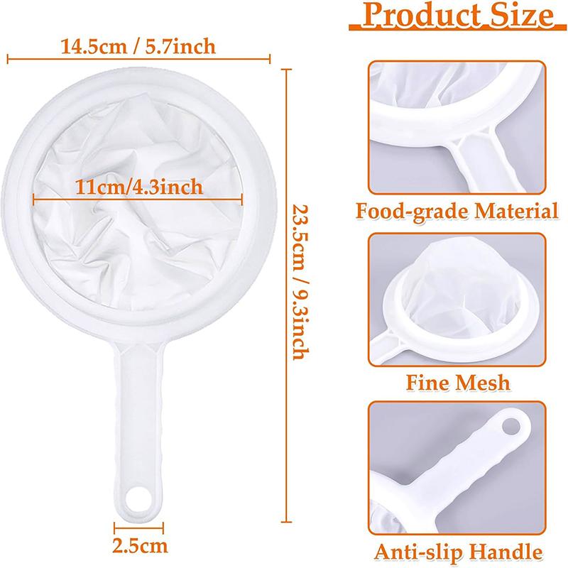 100/200/400 Mesh Strainer Spoon Hand-held Soya Milk Wine Milk Nut Filter Bag Nylon Filter Tea Coffee Strainers Kitchen Gadgets