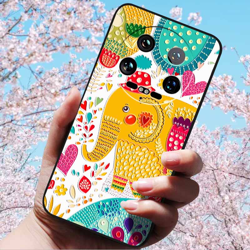 For Xiaomi 14 Ultra 5G 6.73" 14 Pro Cases Fashion 3D Retro Embossed Relief Soft TPU Siliocn Back Cover for Xiaomi 14 Capa Mi 14