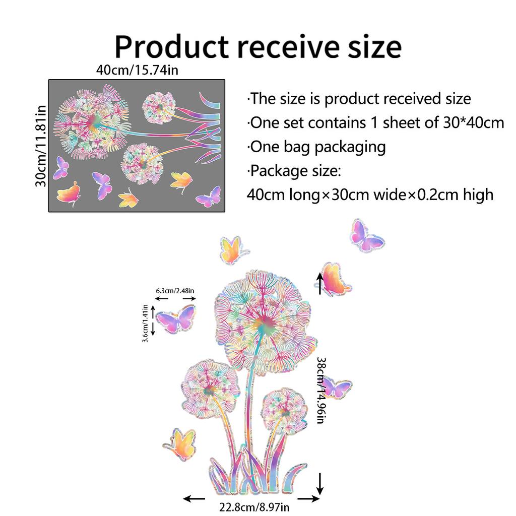 Regenbogen Gänseblümchen Löwenzahn Lotus Meerjungfrau Sonnenschein Bunt Doppelseitiger Statischer Aufkleber Glasfensteraufkleber Xc