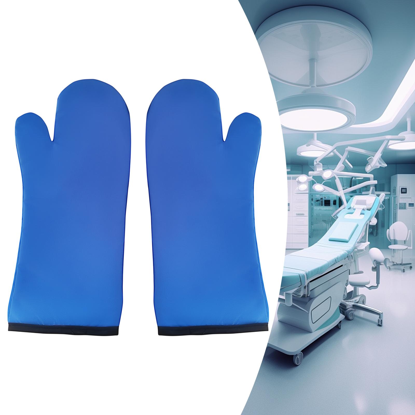 

0.5 mmpb X-ray Protective Gloves,Blue 120kv Radiation Safety Leaded Gloves Without Finger Leaking 40*16cm for Operating Rooms синий