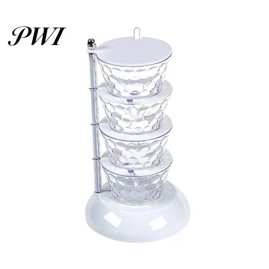 Spice Container Seasoning Box Multiple Layers Good Sealing Large Capacity Sugar Salt Transparent Rotatable Vertical Jar Kitchen Accessories