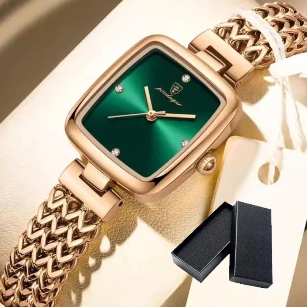 POEDAGAR Luxury Square Watch for Woman Waterproof Stainless Steel Quartz Watches Female Elegant Dress Simple Ladies Watch