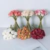 Gåva 12 Huvud Konstgjord Blomsterbukett Siden Handgjord Bröllopsbukett Livslik Romantisk Brudbukett Bröllopsdekoration
