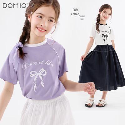 Duomiaowu Girls' Summer Thin Short-Sleeve T-Shirt
