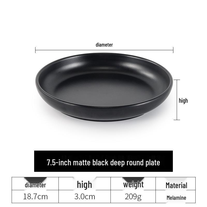 Japanese Frosted Melamine Deep Soup & Cold Dish Plate with Lid
