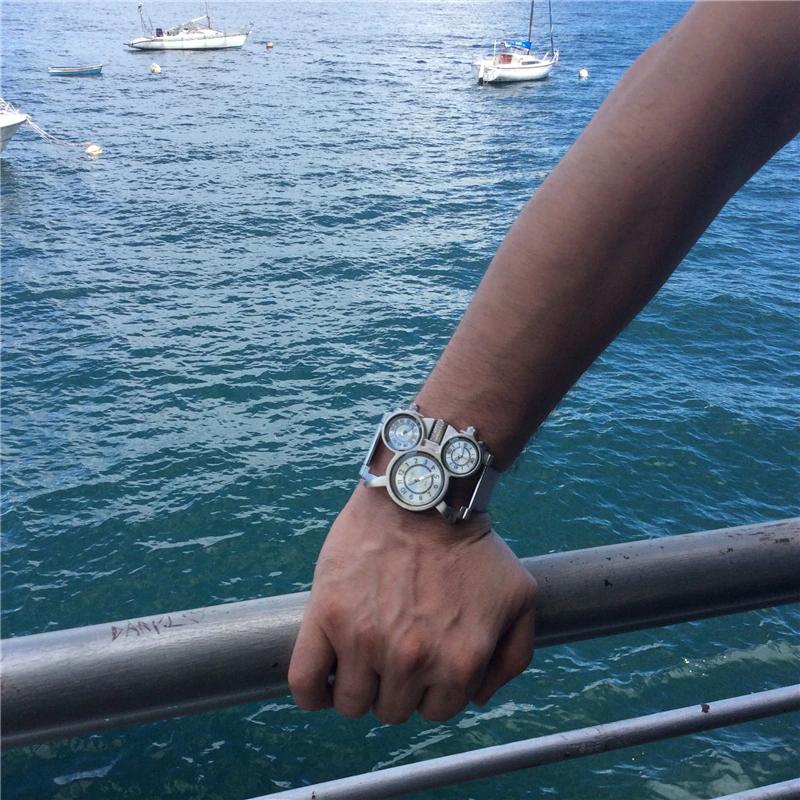 Military Mesh Mens Watches Top Brand Luxury Multiple Time Zone Men's Watch Male Quartz Outdoor Sports Wristwatch