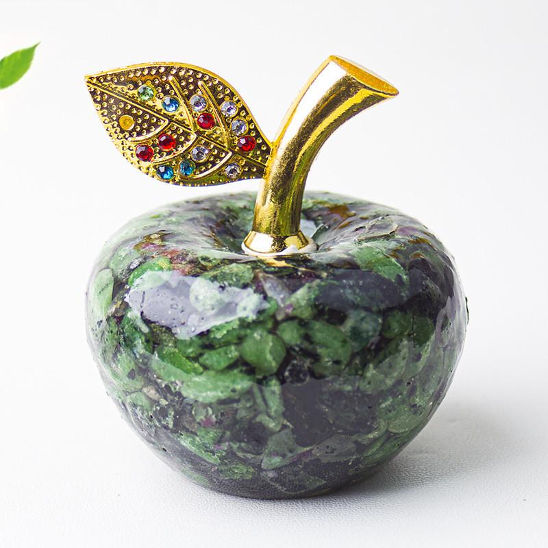 Resin Crystal Apple Figurine For Home Office Decor Gift For Teens Collectors