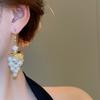 Leaf and Grape Pearl Tassel Ear Hook Faux Pearl Vintage Dangle Earrings  Jewelry Gift