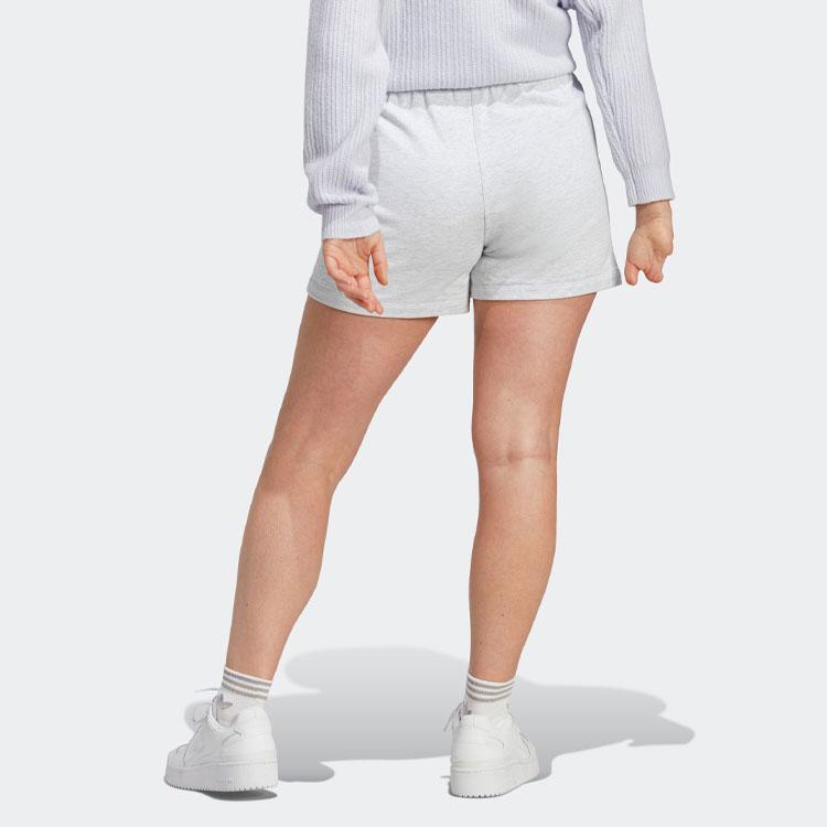 Adidas Originals Trefoil Logo Embroidered Drawstring Straight Regular Sports Shorts Women Shorts Light-Hemp-Gray IC7983